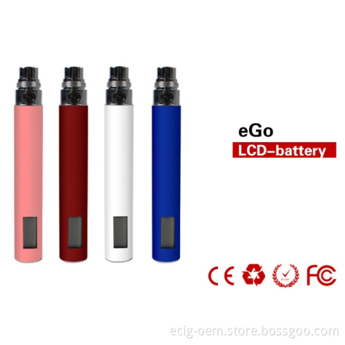 LCD Screen Indicating Power Vol EGO Battery for Electronic Cigarette